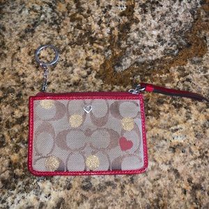 Coach ID/card wallet keychain Valentine’s edition